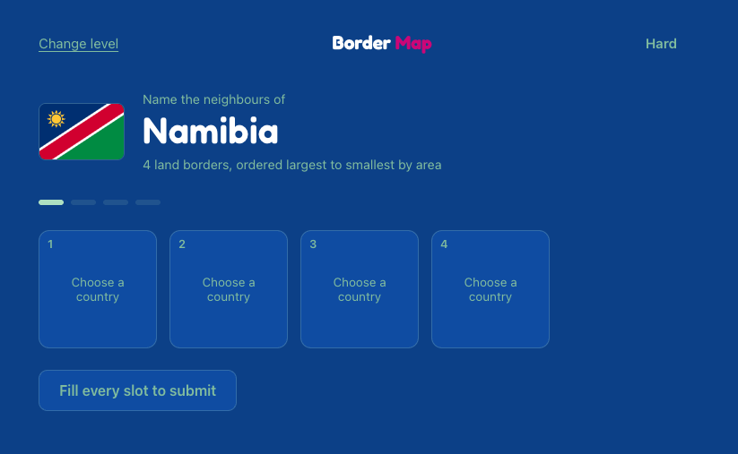Border Map: A Geography Matching Game